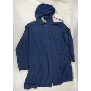 Orvis Moonlight Pines Parka Hidden Hood Mens Size L Blue NWT